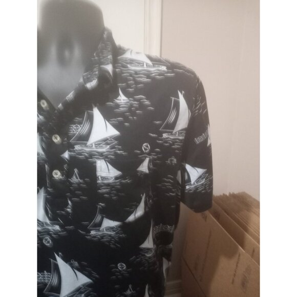 Polo Ralph Lauren Polo Shirt Size XL Nautical Sailboat Black  All Over Print - Picture 6 of 12